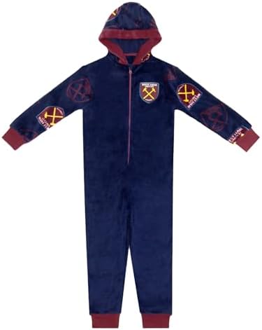 West Ham United FC Boys Pajamas All-In-One Loungewear Kids OFFICIAL Gift