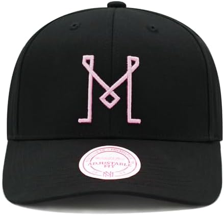 Mitchell & Ness mens Inter Miami Black Precurved Low Profile Snapback Hat