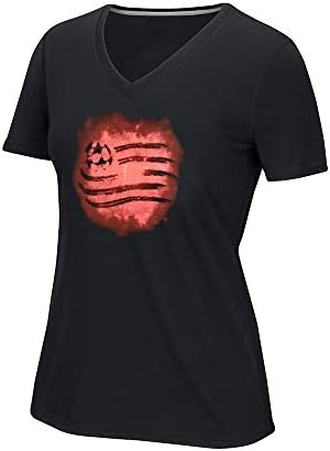 adidas New England Revolution MLS Women's Black Nebularity Team Graphic V-Neck T-Shirt