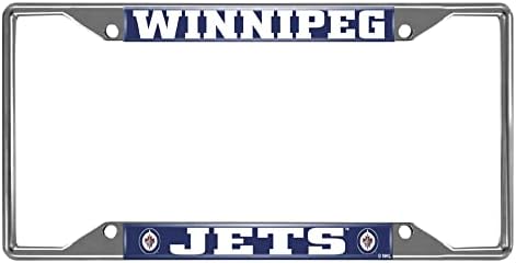 FANMATS 17009 Winnipeg Jets Chrome Metal License Plate Frame, 6.25in x 12.25in