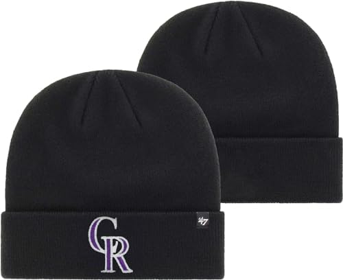 '47 MLB Unisex-Adult Primary Logo Cuffed Knit Primary Logo Team Color Beanie Hat Cold Weather Hat, One Size