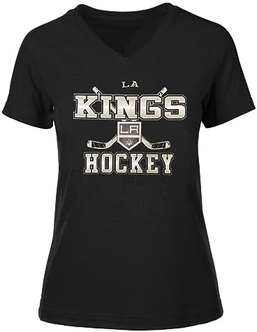 Outerstuff Los Angeles Kings Juniors Girls 4-16 Team Logo V-Neck T-Shirt