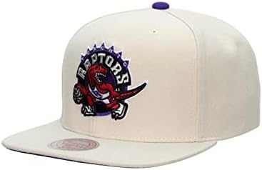 Mitchell & Ness Toronto Raptors Snapback Adjustable Hat Cap - Cream