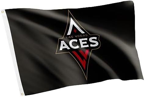 Las Vegas Aces Flag Team WNBA Women's National Basketball Association 100% Polyester Indoor Outdoor 3 feet x 5 feet Flag (Black)