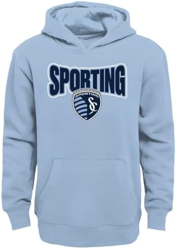 Outerstuff Sporting Kansas City Youth Size Draft Pick Logo Pullover Fleece Hoodie