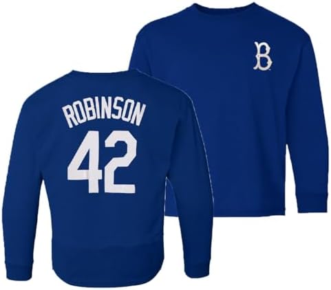 Outerstuff Jackie Robinson Brooklyn Dodgers #42 Infant-Toddler Size Name & Number Long Sleeve T-Shirt