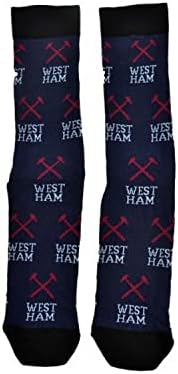 West Ham United FC Unisex Adult All-Over Print Socks (0 US, 7) (Blue/Red)