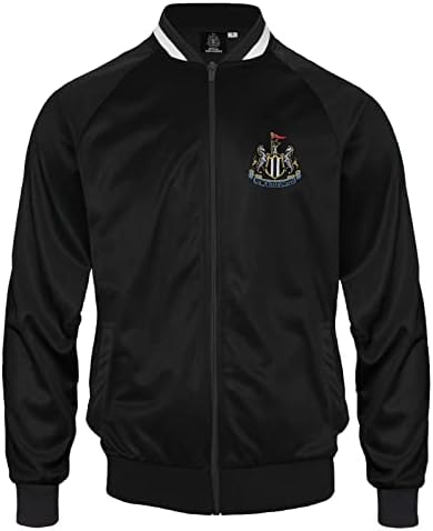 Newcastle United FC Official Soccer Gift Mens Retro Track Top Jacket