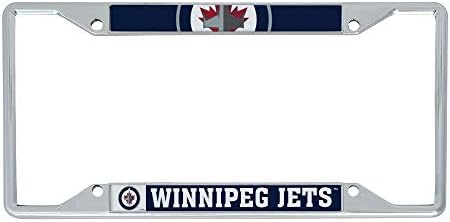 Winnipeg Jets Team NHL National Hockey League Metal License Plate Frames for Front or Back of Car Officially Licensed (Up Close)