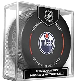 Edmonton Oilers Official Game Hockey Puck with Holder