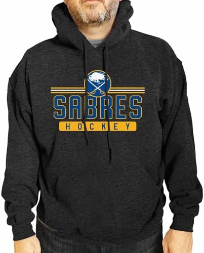 Wright & Ditson NHL Adult Heather Charcoal True Fan Hooded Sweatshirt Unisex - Unisex Cotton Poly Blend - Ultimate Comfort