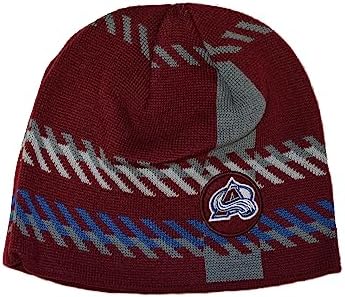 47 Brand Old Time Hockey (OTH) Cuffless Rugby Stripe Beanie Hat - NHL Knit Skull Cap