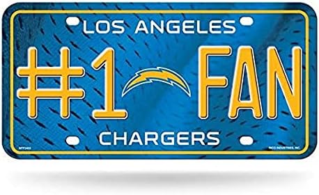 Rico Industries NFL Unisex-Adult #1 Fan Metal License Plate Tag