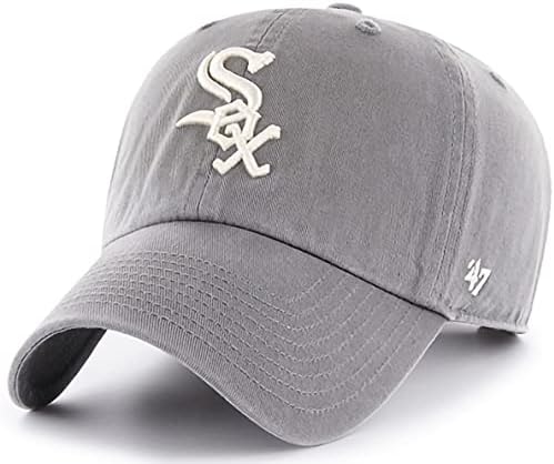 '47 MLB Dark Gray Clean Up Adjustable Hat Cap, Adult One Size (Chicago White Sox Dark Gray)