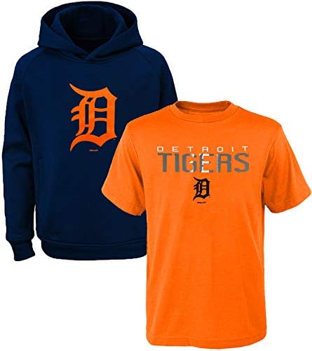 MLB Youth 8-20 Polyester Performance Primary Logo Pullover Sweatshirt Hoodie & T-Shirt 2 Pack Set