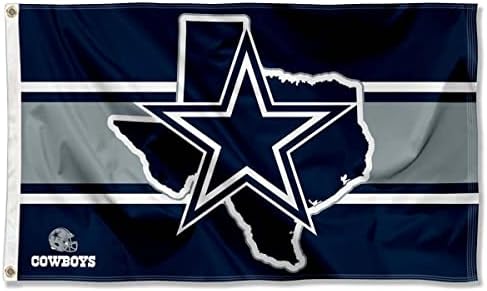 WinCraft Dallas Cowboys Texas State Flag Outdoor Indoor 3x5 Foot Banner
