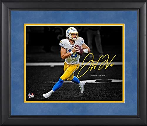 Justin Herbert Los Angeles Chargers Framed 11" x 14" Spotlight Photograph - Facsimile Signature - NFL Player Plaques and Collages