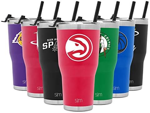 Simple Modern Officially Licensed NBA Tumbler with Flip Lid and Straw Insulated Stainless Steel Cup | Cruiser Collection | 30oz