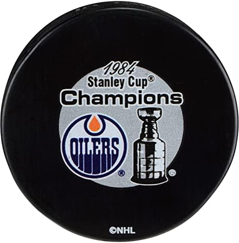 Edmonton Oilers Unsigned 1984 Stanley Cup Champions Logo Hockey Puck - Unsigned Pucks