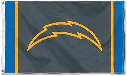 Los Angeles Chargers Blackout Sideline Flag Outdoor Indoor 3x5 Foot Banner