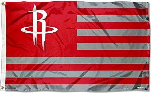 Houston Rockets Americana Stripes Nation 3x5 Flag