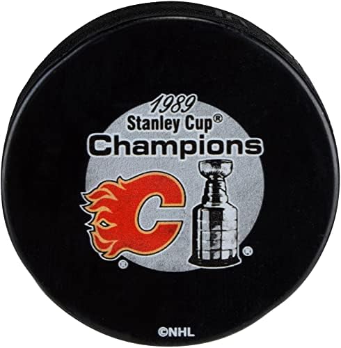 Calgary Flames Unsigned 1989 Stanley Cup Champions Logo Hockey Puck - Unsigned Pucks