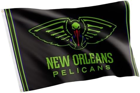 New Orleans Pelicans NOLA Flag NBA 100% Polyester Indoor Outdoor 3x5 feet National Basketball Association Team Flags (Flag City Edition 2023 B)