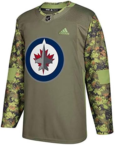 adidas Winnipeg Jets NHL Men's Camo 2017-18 Authentic Armed Forces Camo Practice Jersey