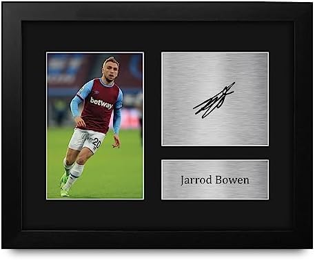 HWC Trading Jarrod Bowen West Ham United Framed Gifts Printed Signed Autograph Picture for Football Fans and Supporters - US Letter Size