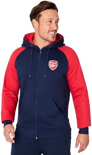 Arsenal F.C. Mens Zip Up Hoodie with Pockets