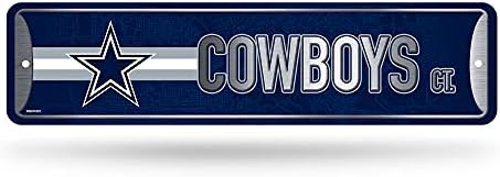 Rico Industries NFL Metal Street Sign Metal Street Sign 4" x 15" Home Décor - Bedroom - Office - Man Cave