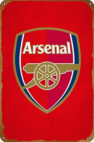 Current Arsenal Crest sports Poster Metal Sign Tin Metal Retro Wall Decor for 12 X 8 INCH Metal Sign
