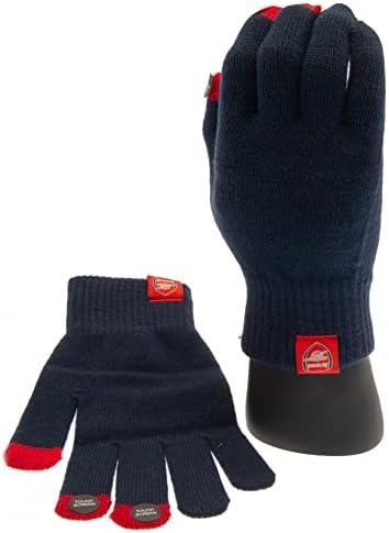 Arsenal FC Adult Knitted Gloves - Touchscreen Compatible - Authentic EPL