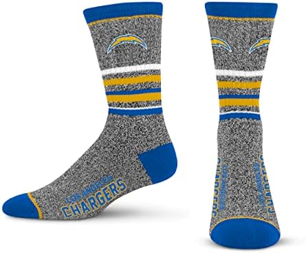 For Bare Feet Men's NFL 5 Star Marbled Crew Sock, 1 Pair