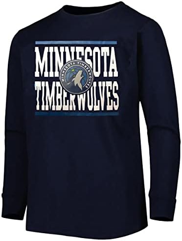 Outerstuff Minnesota Timberwolves Juniors Size 4-18 Basketball Team Logo Long Sleeve T-Shirt