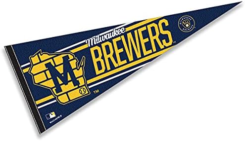 Milwaukee Brewers State of Wisconsin Retro M Large Pennant Flag
