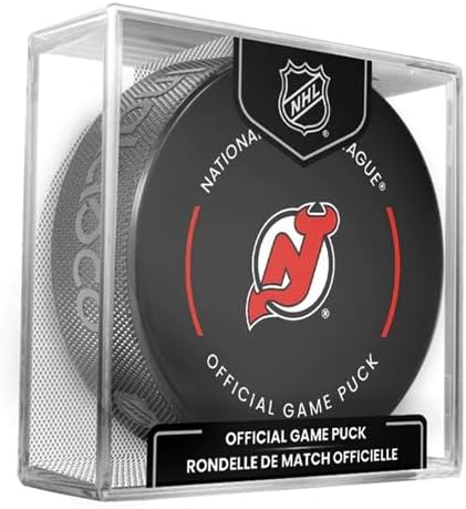 New Jersey Devils Official Game Hockey Puck with Holder