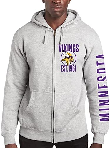 Junk Food x NFL - MVP Zip Hoodie - Unisex Adult Hooded Sweatshirt for Men and Women - Officially Licensed NFL Apparel