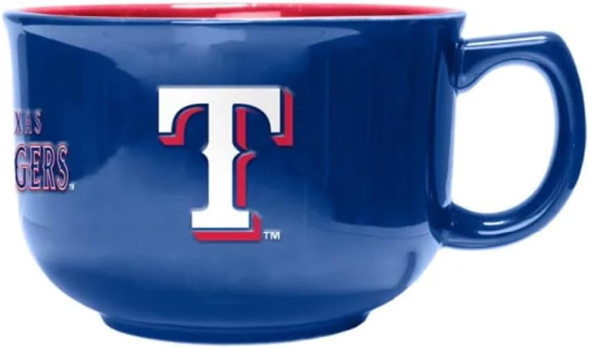Licensed MLB Giant, Oversized Two-Tone 32oz Bowl Mug (Texas Rangers)