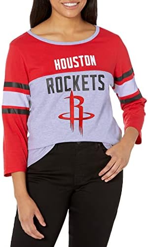 Ultra Game NBA Women's T Raglan Baseball 3/4 Long Sleeve Tee Shirt