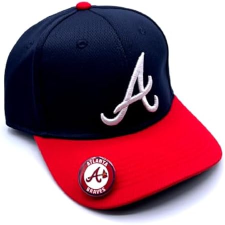 Officially Licensed Atlanta Baseball Youth Kids Hat Classic Edition Embroidered Team Logo Adjustable Cap (Red/Navy)