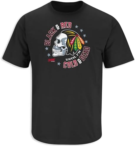 Smack Apparel Skull T-Shirt for Chicago Hockey Fans (SM-5XL)