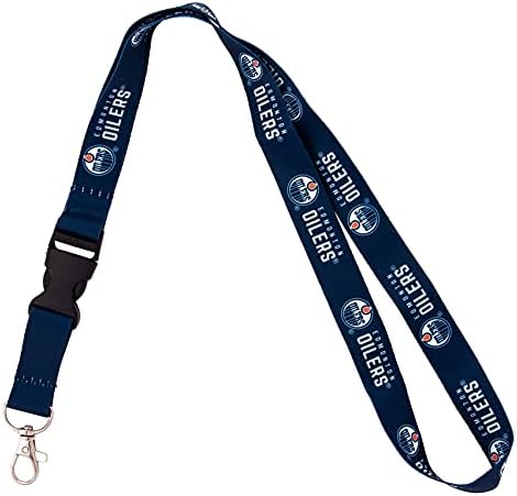Desert Cactus Edmonton Oilers NHL National Hockey League Car Keys ID Badge Holder Lanyard Keychain Detachable Breakaway Snap Buckle (Lanyard 2 - Blue)