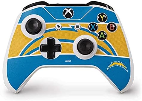 Skinit Decal Gaming Skin Compatible with Xbox One S Controller - Officially Licensed NFL Los Angeles Chargers Zone Block Design