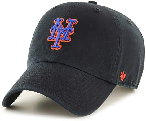 '47 New York Mets Clean Up Dad Hat Cap MLB Black/Royal/Orange