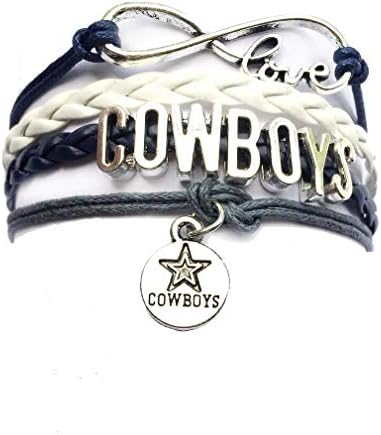 DOLON Infinity Football Cowboys Bracelet Handmade Leather Braided Fans Gift