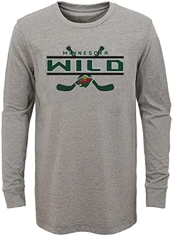 Outerstuff Minnesota Wild Juniors Size 4-18 Hockey Team Logo Long Sleeve T-Shirt
