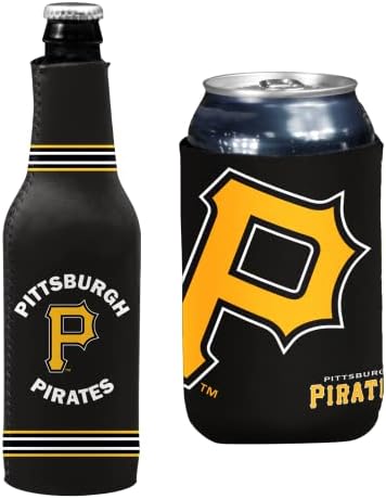 MLB Baseball Can & Bottle Holder Insulator Beverage Cooler (Pittsburgh Crest/Logo (Pirates))