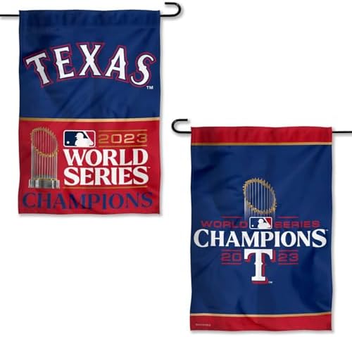 Texas Rangers 2023 World Champions Double Sided Garden Flag