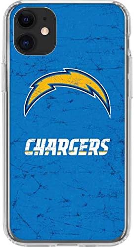 Skinit Clear Phone Case Compatible with iPhone 11 - Officially Licensed NFL Los Angeles Chargers - Alternate Distressed Design